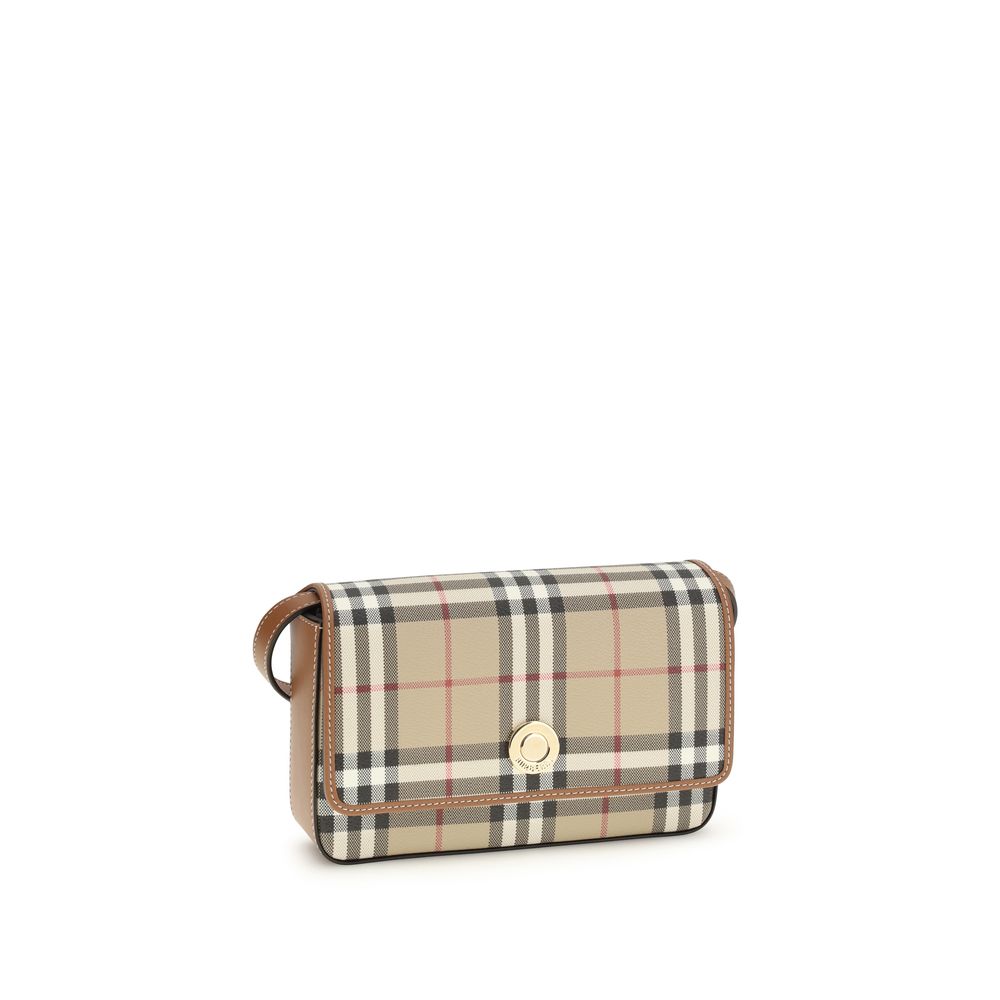 Beige Polyurethane Shoulder Bag