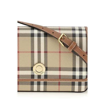 Beige Polyurethane Shoulder Bag