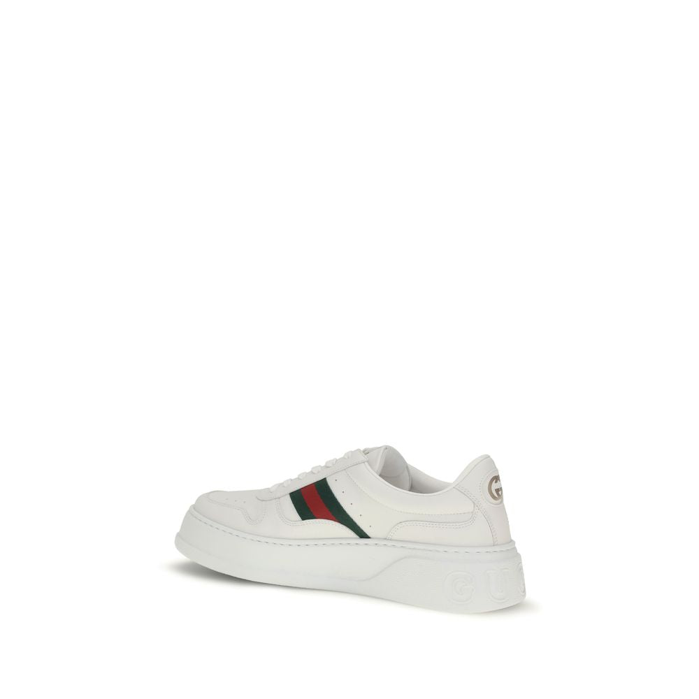 White Calf Leather Bos Taurus Chunky Sneakers