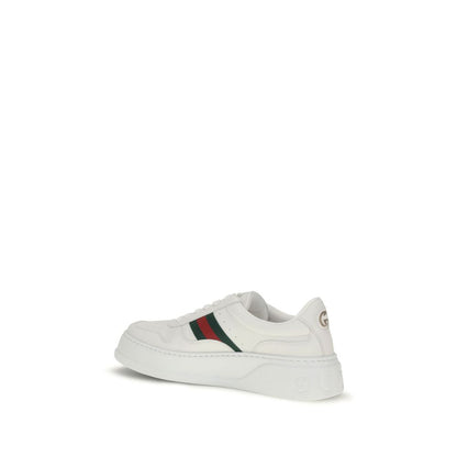 White Calf Leather Bos Taurus Chunky Sneakers