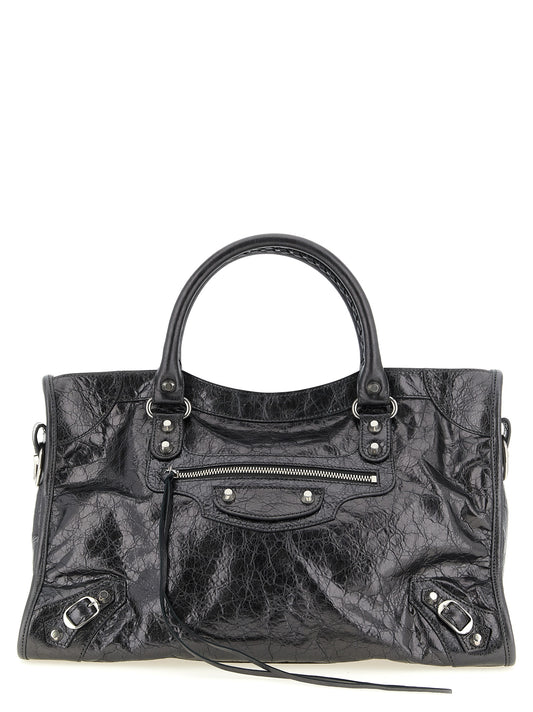 Silver Lamb Leather Handbag