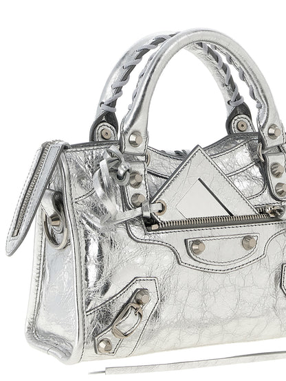 Silver Lamb Leather Handbag