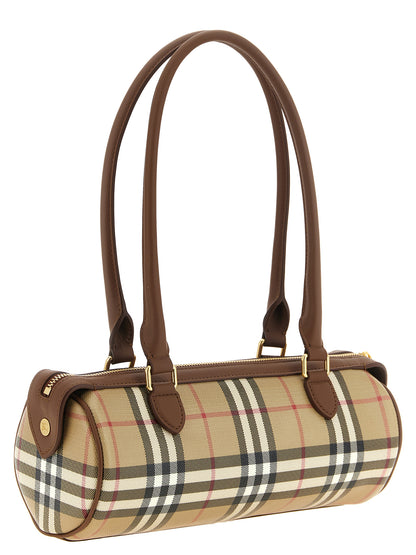 Beige Cotton Shoulder Bag