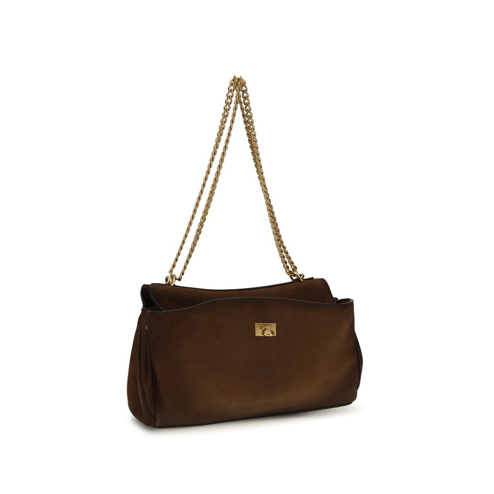 Brown Suede Leather Shoulder Bag