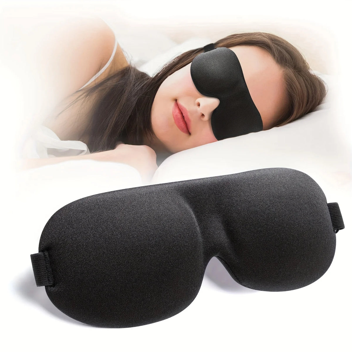 1pc Unisex Sleep Mask, 3D Light Blocking Eye Mask, Comfortable Polyester, Ideal for Supine and Side Sleepers Eyepatch