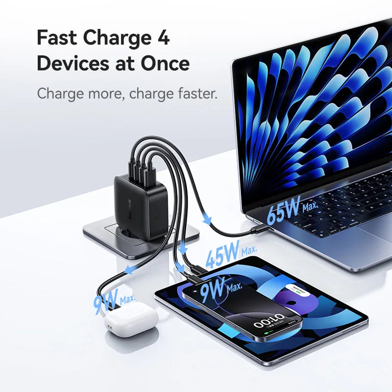【New Sale】Baseus 140W GaN Charger PD Charger USB C Charger Fast Charge For Macbook Tablet Phone Charger For iPhone 17 16 15 14