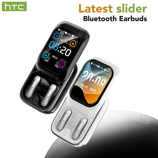 HTC NE48 TWS Wireless Earbuds AI Translation 2K HD Touchscreen Bluetooth 6.0 IPX5 ENC Noise Cancelling Sports Headphone