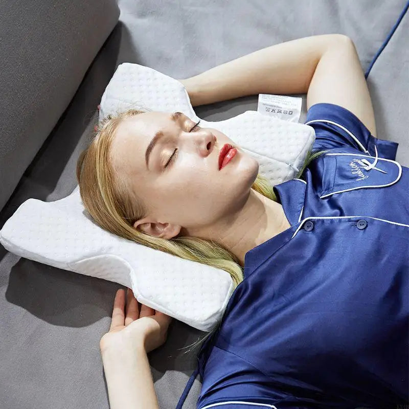 Memory Foam Pillow Tunnel Slow Rebound Pressure Pillow Arm Pillow Spooning Pillow Arched Neck Cervical Pillow for Travel
