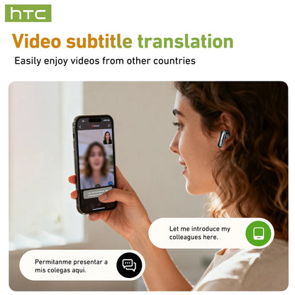 HTC NE48 TWS Wireless Earbuds AI Translation 2K HD Touchscreen Bluetooth 6.0 IPX5 ENC Noise Cancelling Sports Headphone