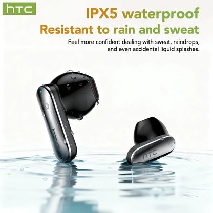 HTC NE48 TWS Wireless Earbuds AI Translation 2K HD Touchscreen Bluetooth 6.0 IPX5 ENC Noise Cancelling Sports Headphone
