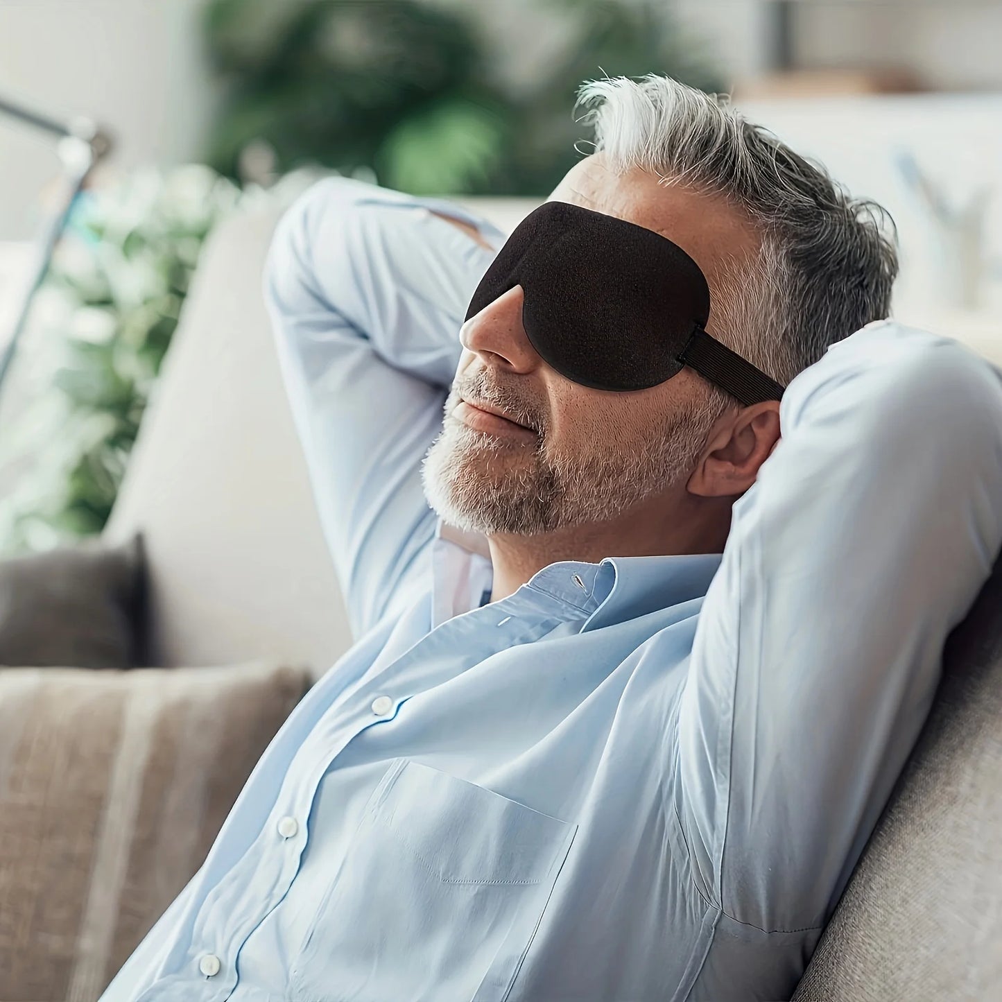 1pc Unisex Sleep Mask, 3D Light Blocking Eye Mask, Comfortable Polyester, Ideal for Supine and Side Sleepers Eyepatch